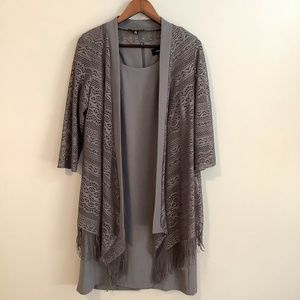 R&M Richards Gray Dress with Jacket  Size 14